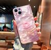 Dream water ripple three-dimensional colorful flower iPhone15 premium glass phone case Apple 17 protective case
