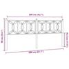 VidaXL Tête de lit métal noir 200 cm 376166