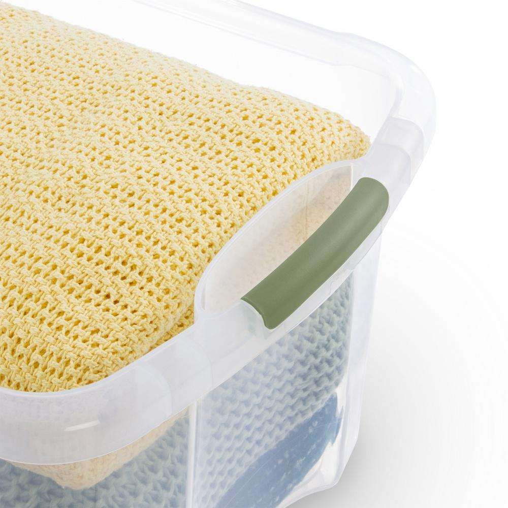 40 Quart EZ Carry Storage Bin with Full Grip Handles Efficient Home Organization and Stacking