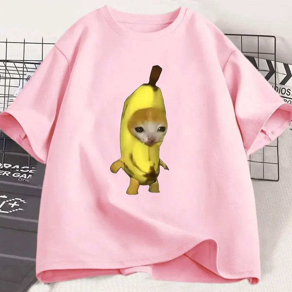 Banana Cat Funny Meme Tshirt Unisexs Unisex Casual Humor Oversized T Shirt Unisex Summer Cotton Ocollar Shortsleeved Tshirts