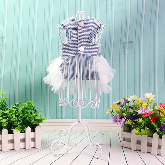 Spring Summer Fashionable Cotton Stripped Pattern Dogs Strap Dress Pet Clothes