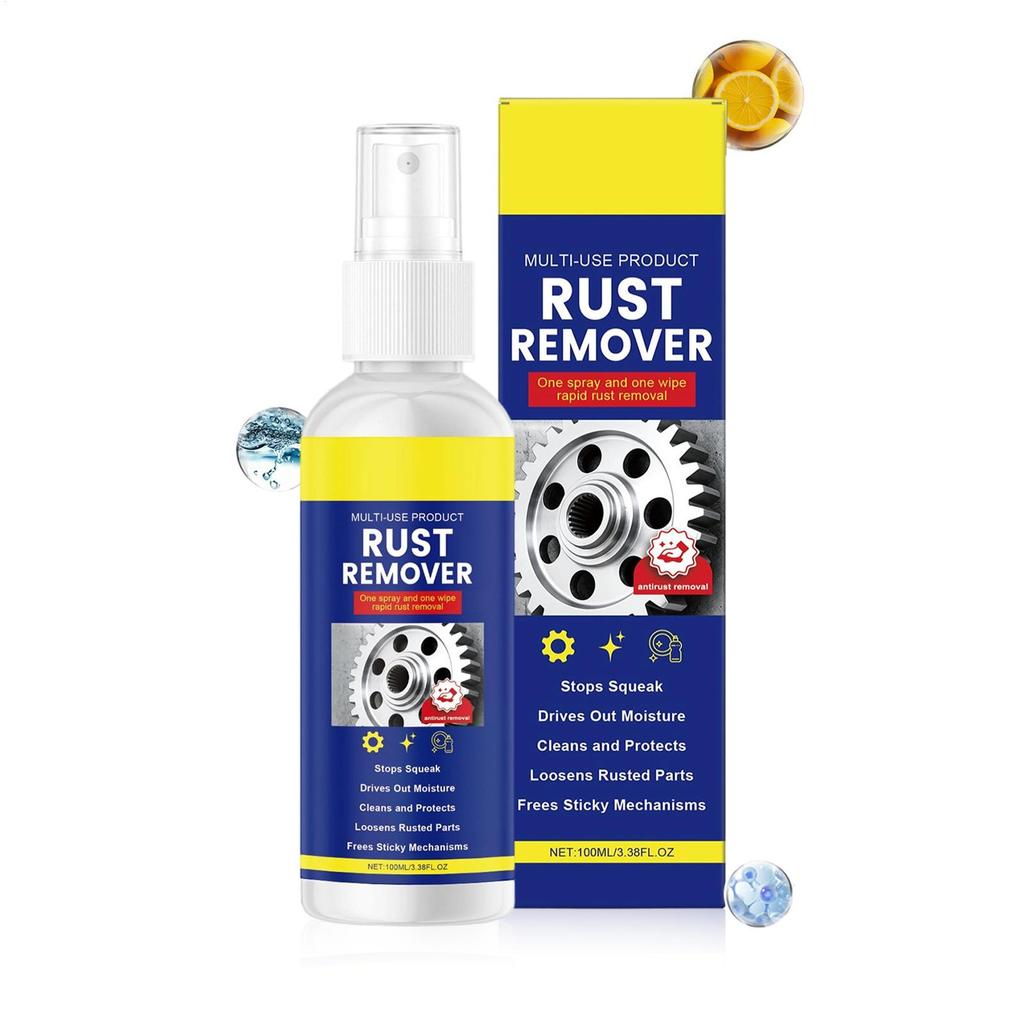 100ml Universal Rust Remover Revitalizing Spray Liquid Cleanser for Car Wheels Metal Surfaces Strong Decontamination Rust Remove