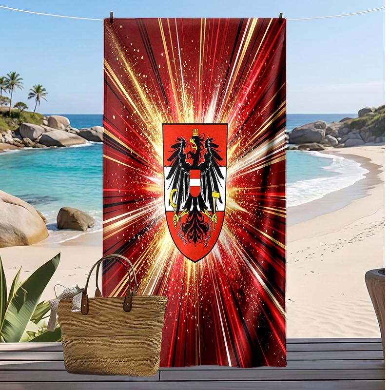 Österreich Fußball Druck Strandtuch Schnelltrocknend Super Saugfähig Weiches Badetuch zum Schwimmen Strand Reisen Fan Souvenir Geschenk