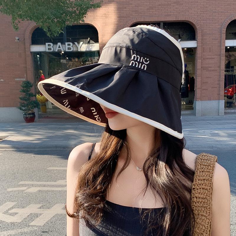 Summer Double-sided Can Wear Sunshade Sunscreen Breathable Large Brim Bucket Hat Women