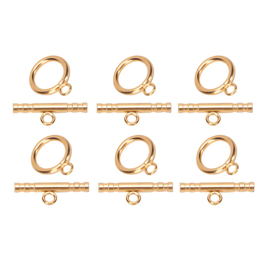 Runde knepplåser i rustfritt stål T-stanglåser for DIY halskjede armbånd smykker gull