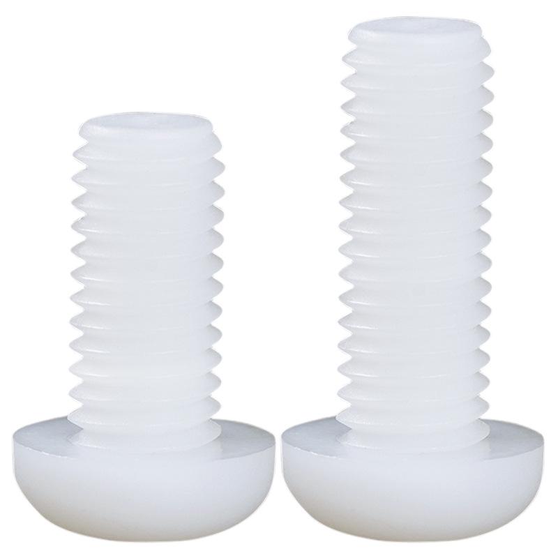 Nylon Plastic Round Pan Head Screw - M2, M3, M4, M5, M6 Sizes