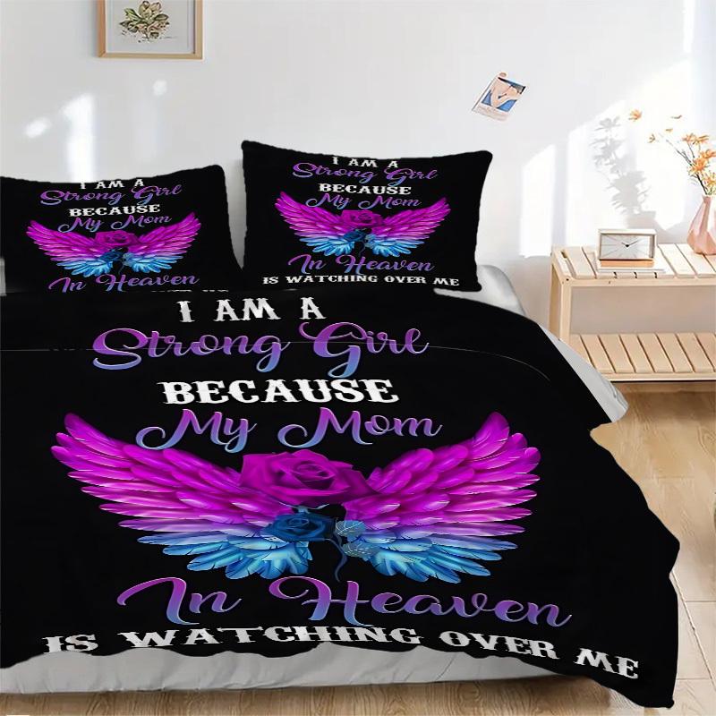 3pcs Angel Wings Duvet Cover Set - Machine Washable, Includes 1 Cover and 2 Pillowcases, No Core Included yy251013142