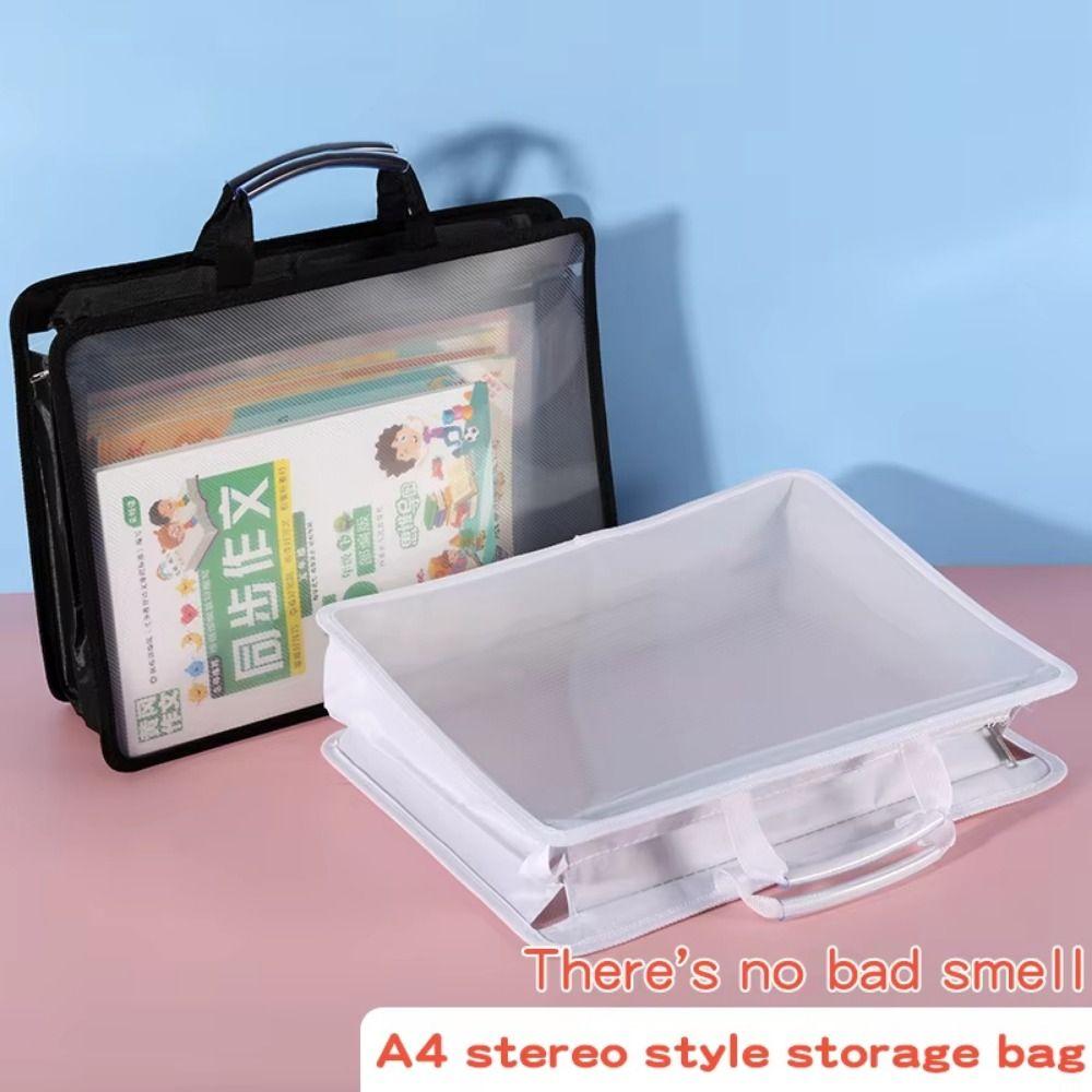 Large Capacity Portable Documents Bag Thickened Plastic File Organizer  Students