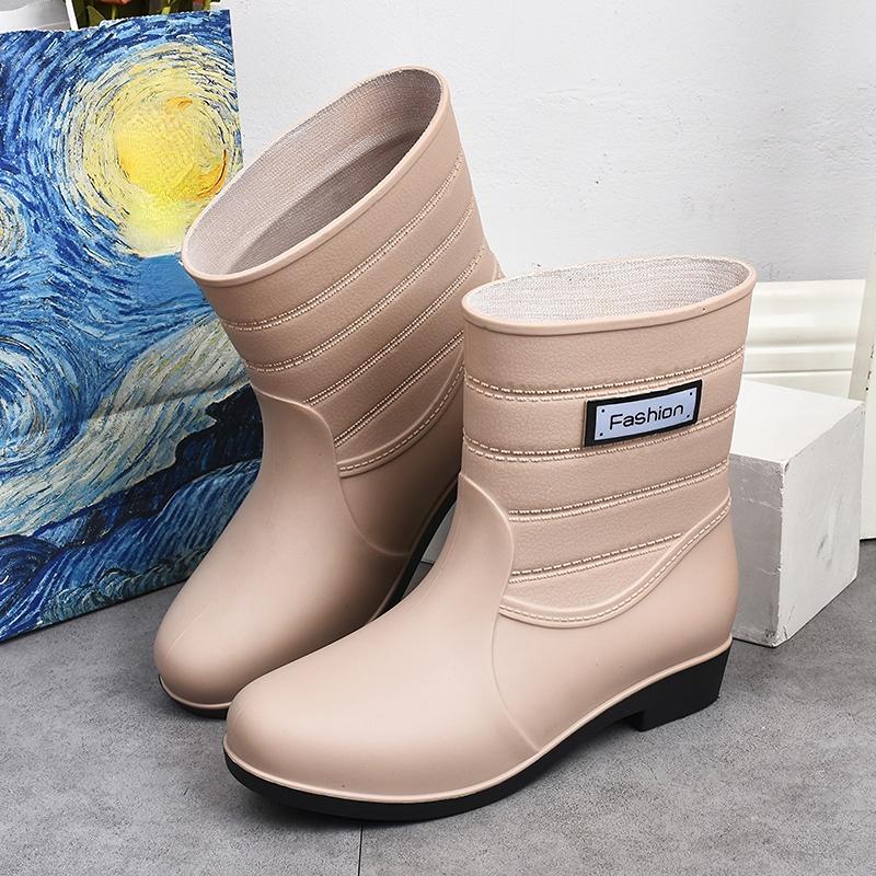Fashion Rubber Boots for Women Rain Shoes Comfort Slip-on Waterproof Galoshes Woman Garden Water Shoes Rubber Rain Boots Botas De Lluvia