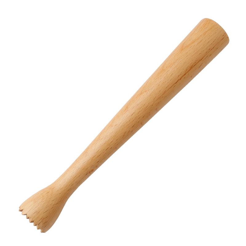 Long Wooden Masher Cocktail Muddler Durable Construction for Home Bar Mixing Fresh Fruit Mojitos Lemon Drinks