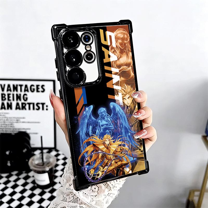 Anime S-Saint S-Seiya Plating Phone Case For Samsung Galaxy S24 S25 FE S26 Edge S23 Ultra S22 S21 Plus S20 Anti-Fall Airabag Cov