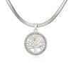 Collana Albero della Vita per Donna Acciaio Inossidabile Oro Zircone Trasparente Ciondolo Rotondo Catene per Collo Lusso Regalo di Matrimonio