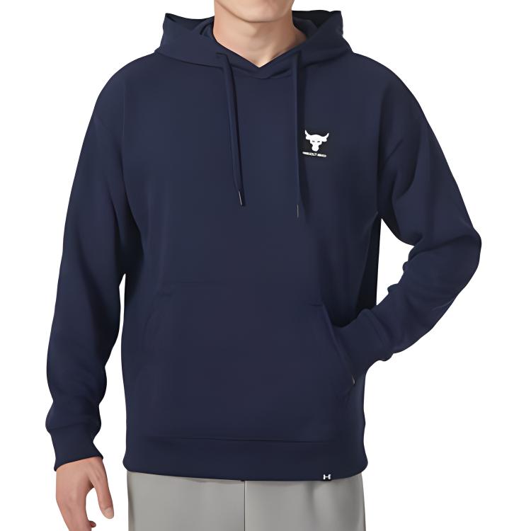 Under Armour Johnson Series Solid Color Training Hoodie Men Hoodies Dark-Blue 1380541-410