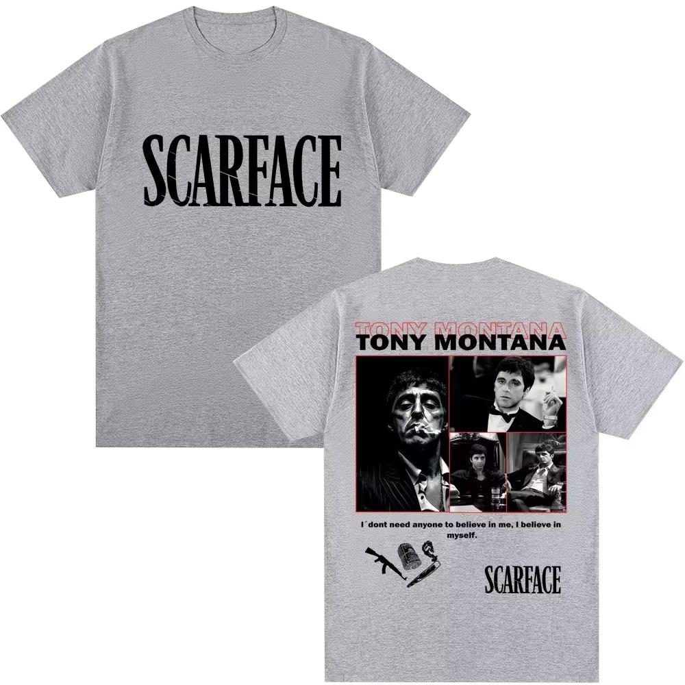Tony Montana Scarface Unisexs TShirt The World Is Yours Unisexs Clothing Hip Hop Vintage Short Sleeve Cotton Fashion T Shirts