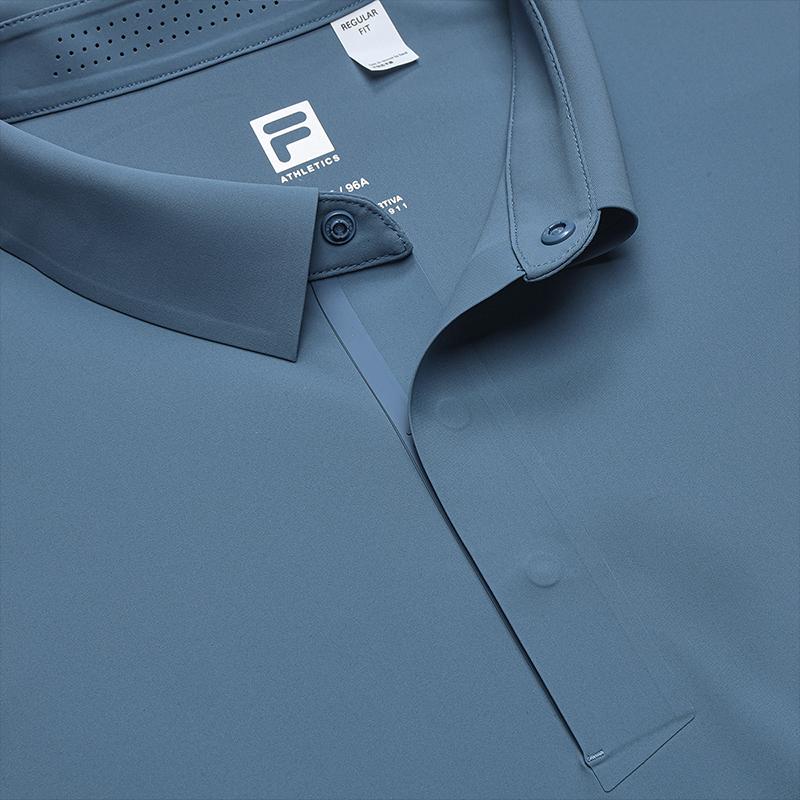 FILA Fitness Cool Dry Simple Fashion Classic Polo Shirt Men tops Moonlight-Blue A61M621110FRB