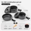 Custom High Quality Camping Supplies for 2/3 Persons Metal Aluminum Portable Outdoor Camping Cookware Kettle Pot Set 4-5L