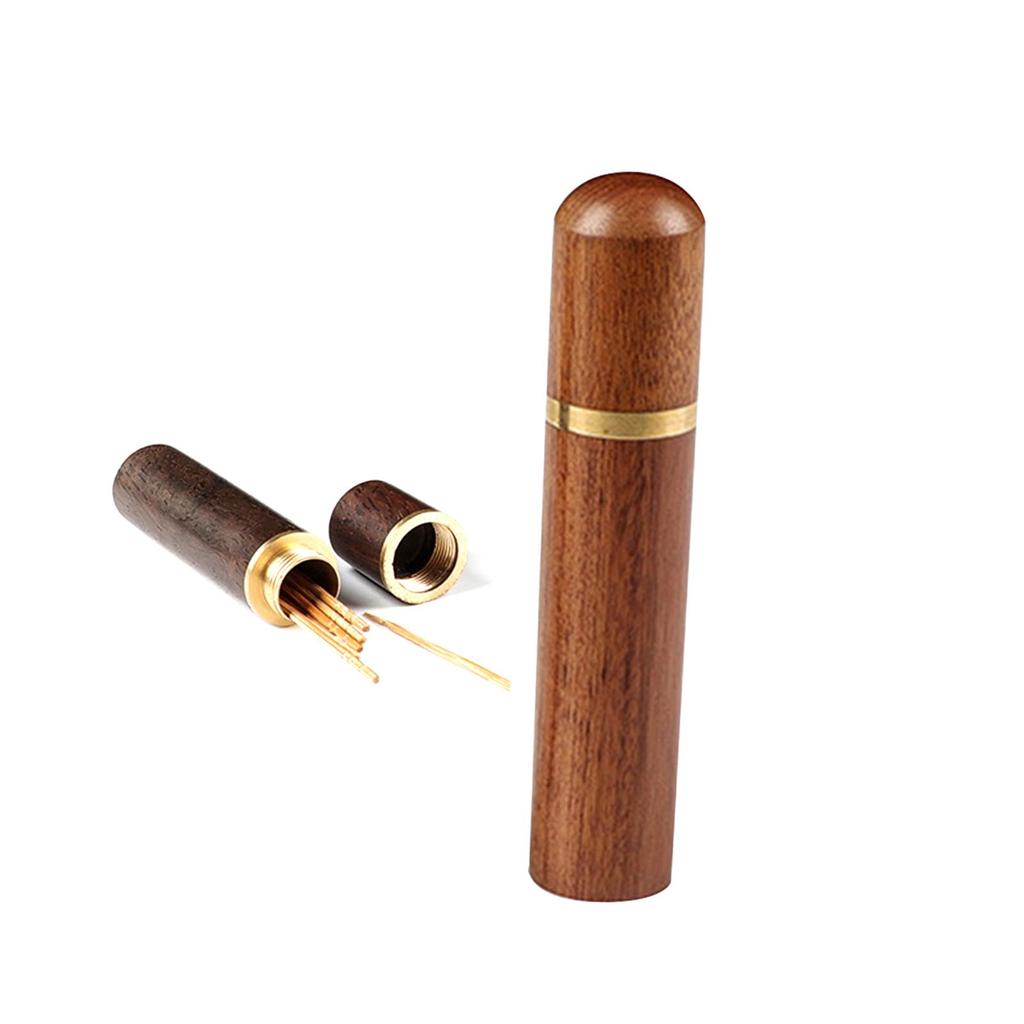Portable Wood Toothpick Holder Multifunction Storage Container Toothpick Tin Case Pocket Toothpick Dispenser