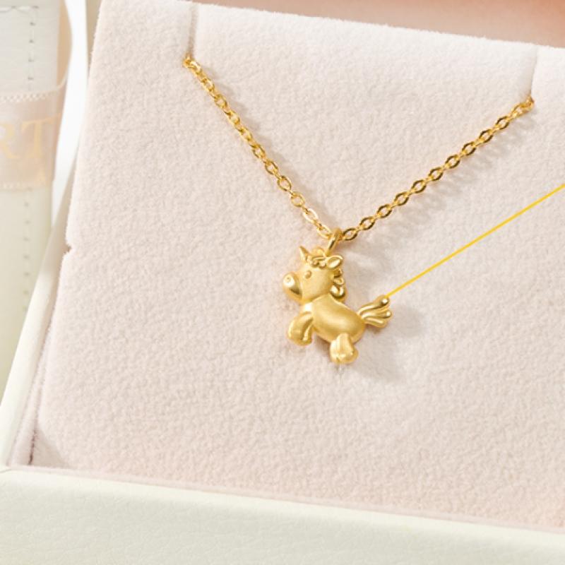 Porti 24k Gold Unicorn Pendant Necklace 1.875g