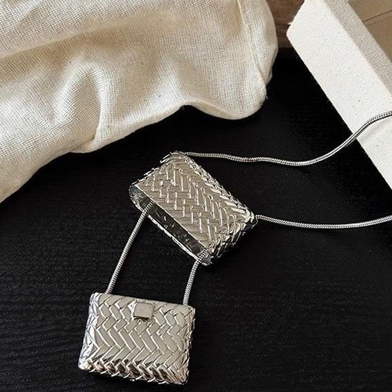 

Креативное ретро мини плетеная сумка кулон ожерелье для женщин девочек универсальная длинная цепочка для свитера ювелирные изделия аксессуары подарки as the picture