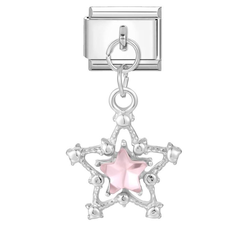 Women Fashion Zircon Star Butterfly Golden Heart Tassel Chain Italian Charms Fit 9mm Stainless Steel Bracelet DIY Jewelry Gift