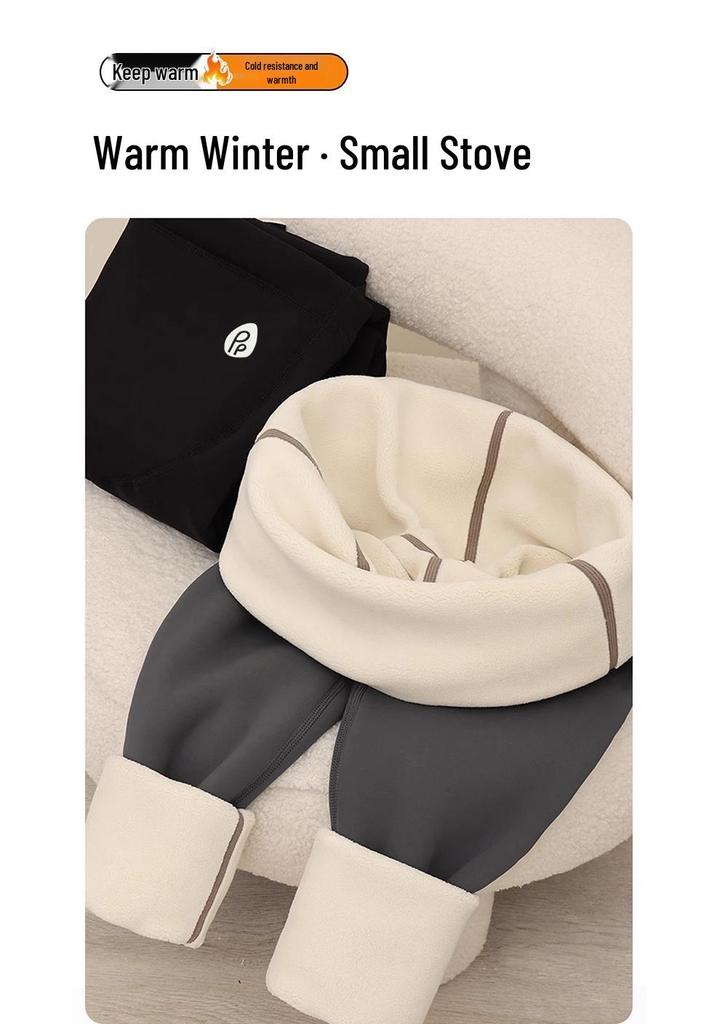 Calça de Yoga Maternidade de Inverno Plus Size: Forrado com Fleece, Não Apertado, Quente e Adequado para Uso ao Ar Livre.