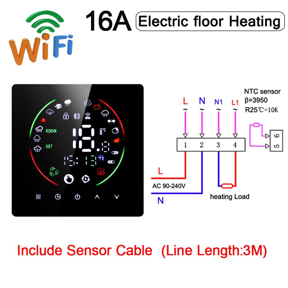 Tuya WiFi Smart Thermostat Electric Floor Heating TRV Water Gas Boiler Temperature Voice Remote Controller for Google Home Alexa