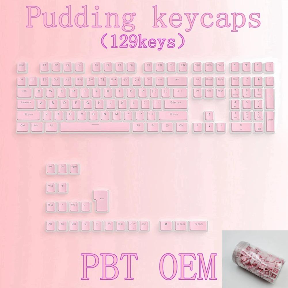 Xiaomi 129 Keys Pudding Keycaps For Cherry Mx Switch Mechanical Gaming Keyboard OEM Profile PBT Double Shot Keycap RGB Backlit Key Caps