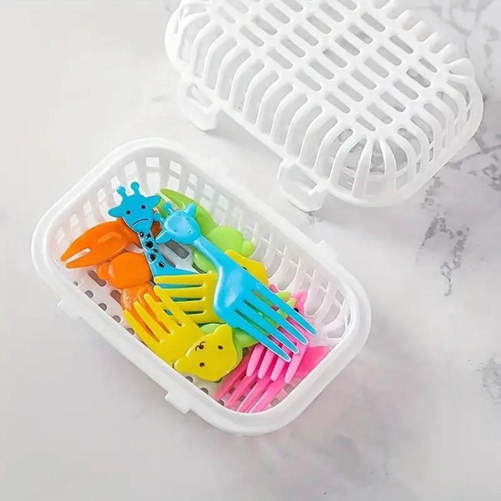 2pcs Japanese-style Dishwasher Small Items Basket White Cutlery Cleaning Basket Chopstick