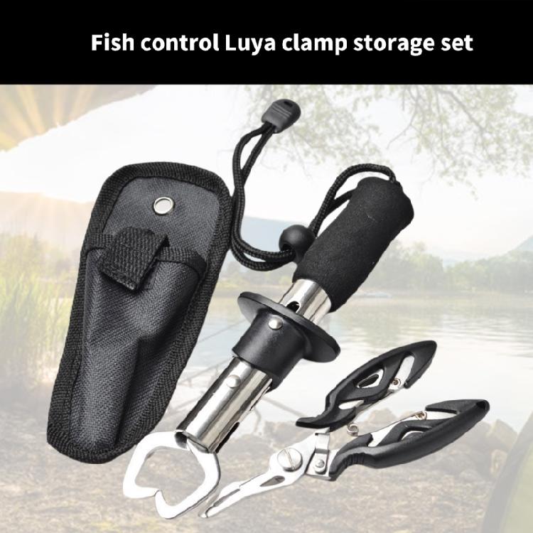 Fish Gripper Fishing Pliers Mutifunction Line Cutter Hook Remover Fish Lip Gripper with Storage Bag Fly Fishing Tool