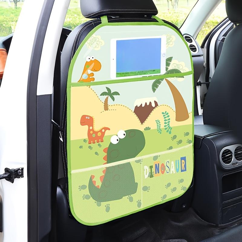 

Car Seat Back Anti-Kick Mat - Cute Cartoon Dinosaur Night Design, Easy-Clean Material One Size зелёный