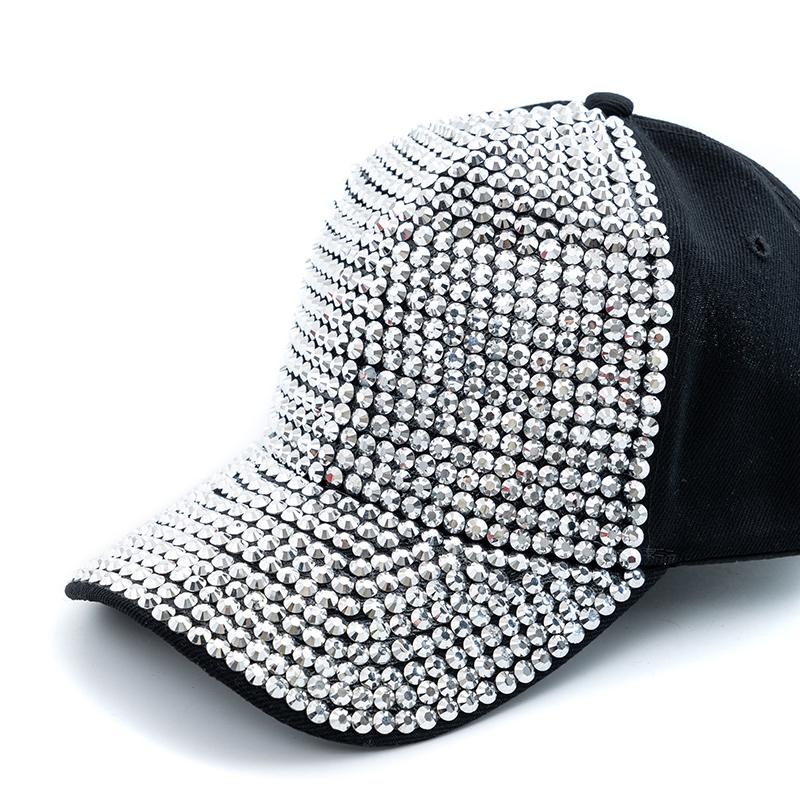 Nueva gorra con incrustaciones de diamantes para mujer, gorra de béisbol sencilla y sencilla, ajustable, informal, ropa de calle para exteriores, sombrero de moda