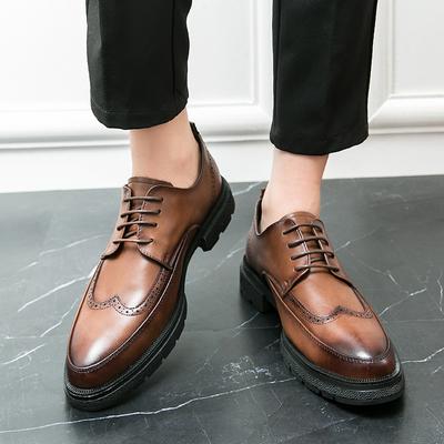 Brogue Men's Leather Shoes Minimalist and Fashionable British Style Outdoor Leisure Business Party Men's Formal Wedding Shoes
