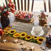 4PC 30x45CM Sunflower Wood Grain Placemats Stain Resistant Linen Table Placemats Summer Seasonal Kitchen Party Decor