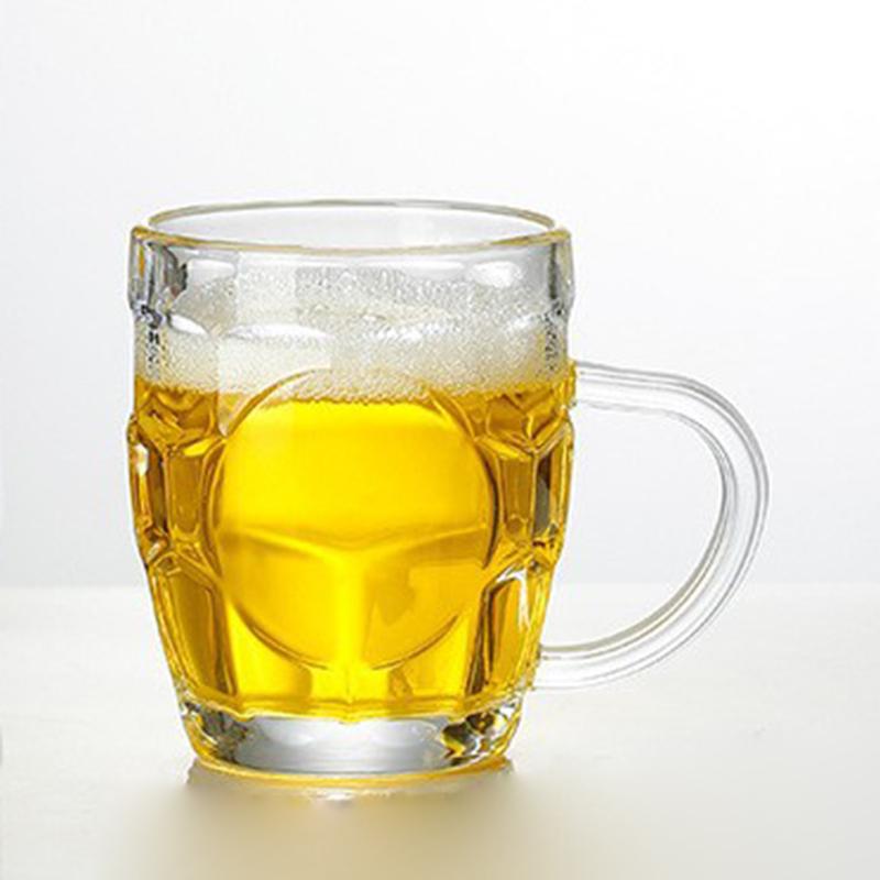 260ml Beer Mugs Glass Cup for Bar Household Restaurant Creative Glasses Drinking with Handle Whiskey Glass Transparent Juice Cup