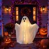 Halloween Ghost Decoration Decoration, LED Light Up Standing Ghost, Indoor Outdoor Props Spooky White for Porch, Yard, Lawn, Garden Decor Party