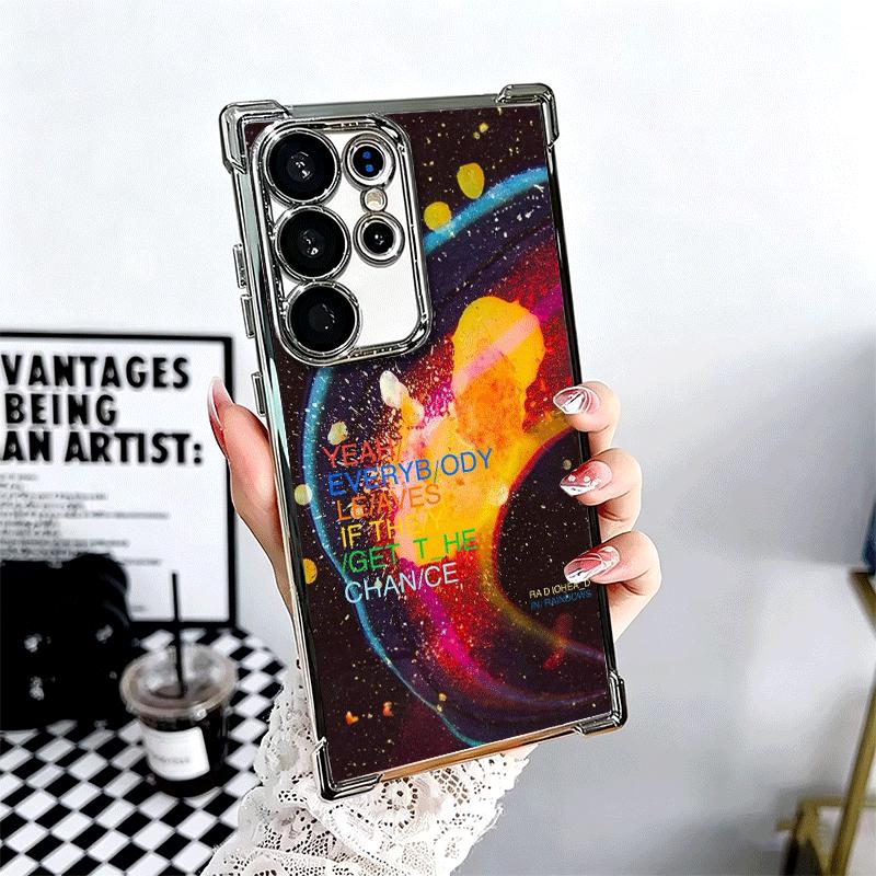 R-Radiohead Bnad Plating Phone Case For Samsung Galaxy S24 S25 FE S26 Edge S23 Ultra S22 S21 Plus S20 Anti-Fall Airabag Cover