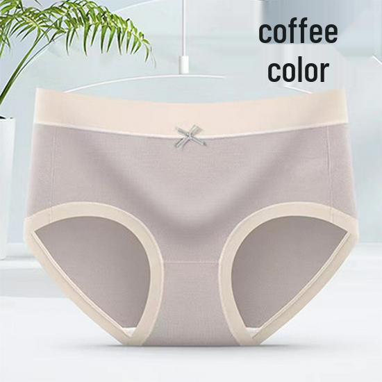 Japanese Style Soft Modal Cotton Mid-Waist Antibacterial Color Block Triangle Panties for Girls
