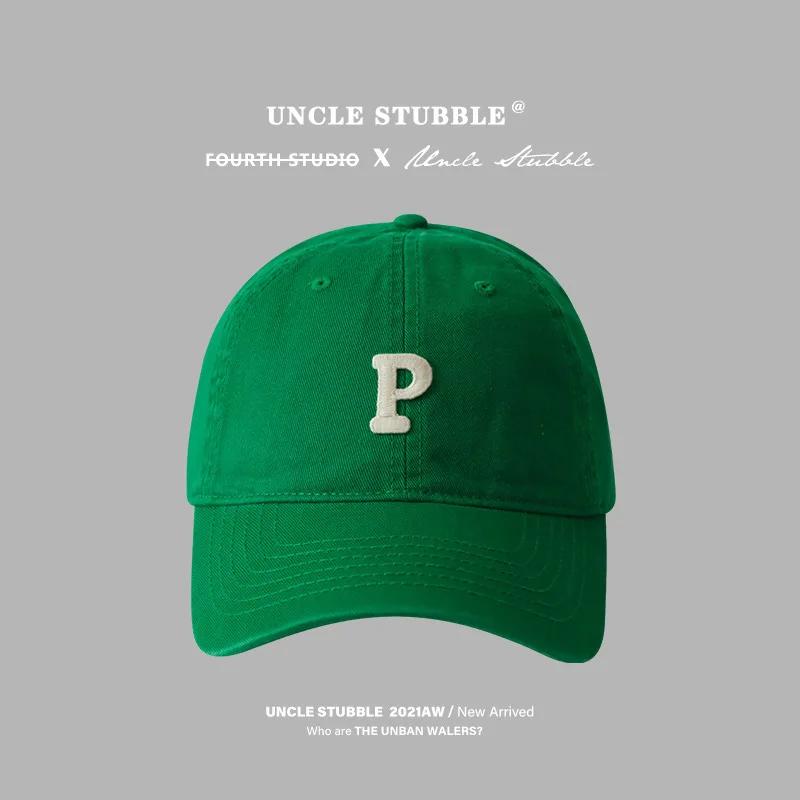 Letter P Embroidered hats Baseball Caps for Men and Woman's Adjustable Casual Cotton Sun Hats  Solid Color Visor Hats