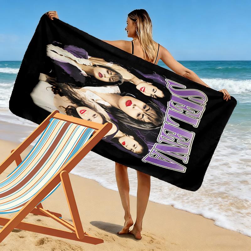 Selena Quintanilla Print Beach Towel, Large Soft Quick Dry Towel for Beach Camping Swimming