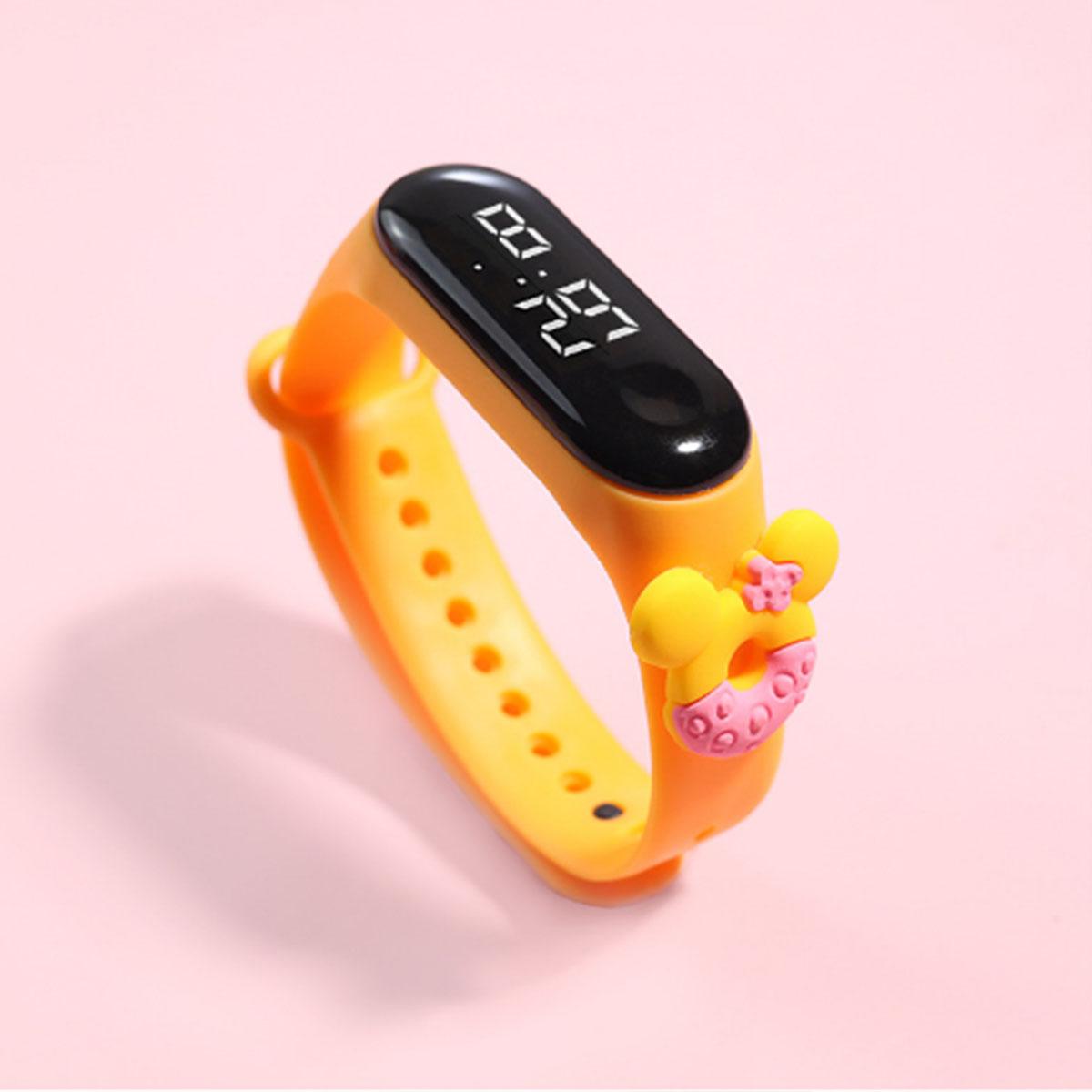 DIY doll watch; Customized silicone strap wristband electronic watch; doll style electronic watch. жёлтый