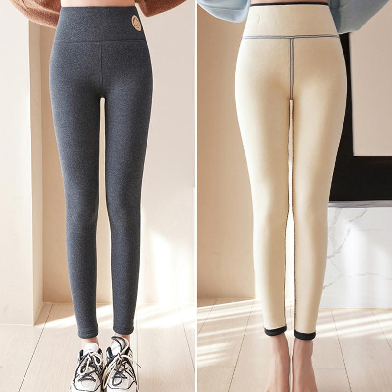 Damen Winter Leggings Thermische Samt Fleece Hose Schwarz Grau Warme Leggings Damen
