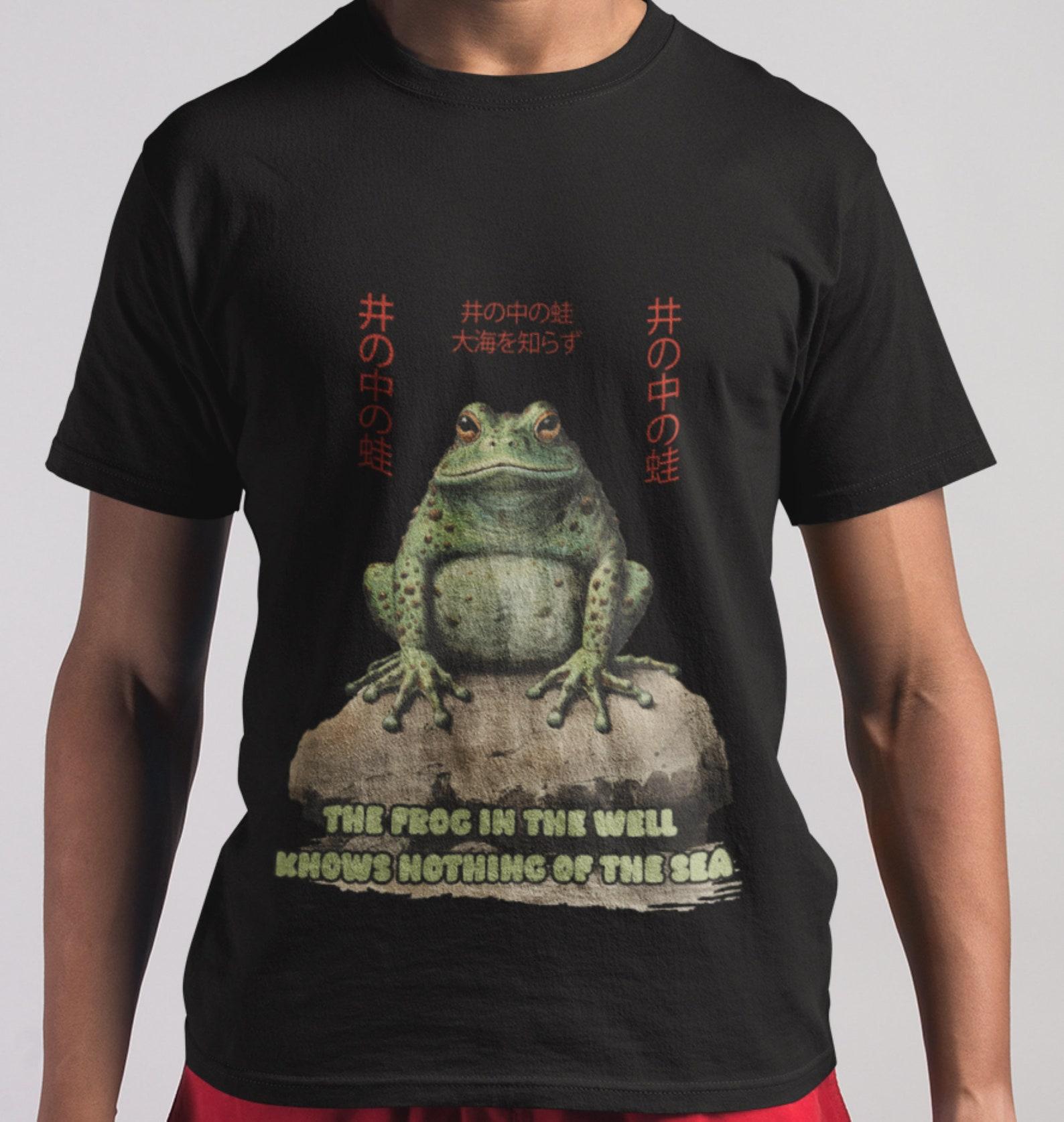 Grumpy Frog T-Shirt: Japanese Proverb Kanji Wisdom XL