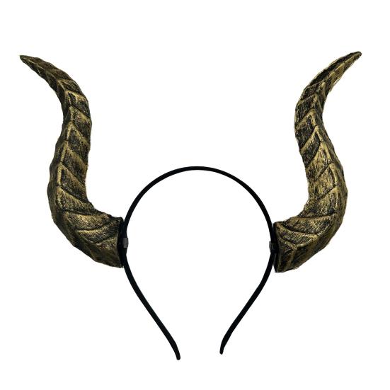 Gothic Devil Horn Headband Imitation Fake Bull Horns Hair Hoop Halloween Dress Up Hair Accessories for Halloween Cosplay Carnival