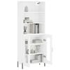 Vidaxl Display Cabinet, White, 69.5X34X180 Cm, Wood-Based Material