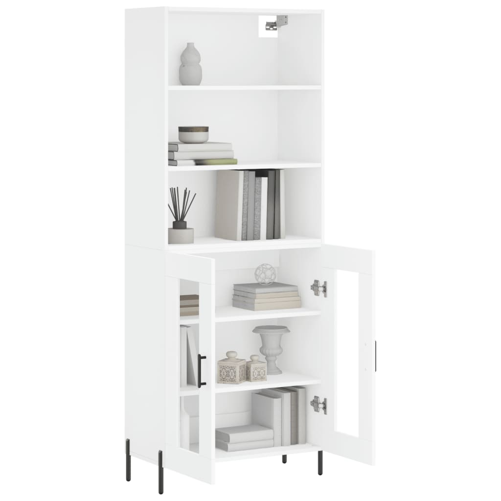 Vidaxl Display Cabinet, White, 69.5X34X180 Cm, Wood-Based Material