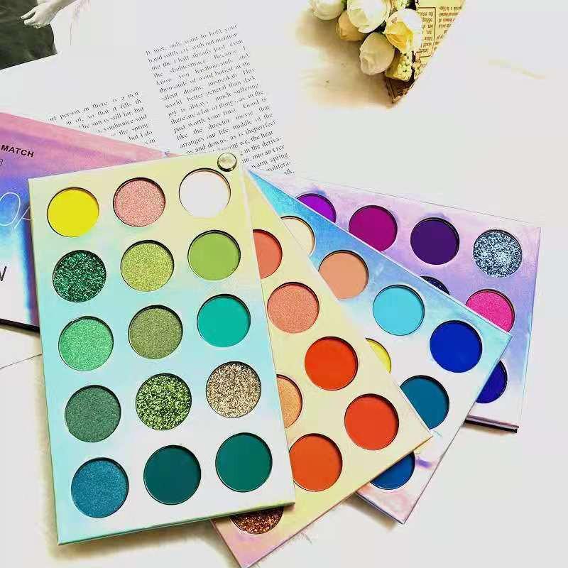 

Палетка теней для век из 60 цветов, 4 слоя: Многоцветный шиммер и матовый