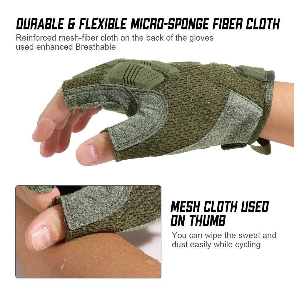 Military Half-Finger Tactical Gloves – Airsoft, Hunting, Cycling & Riding With Touchscreen Tips 3 thumbnail image
