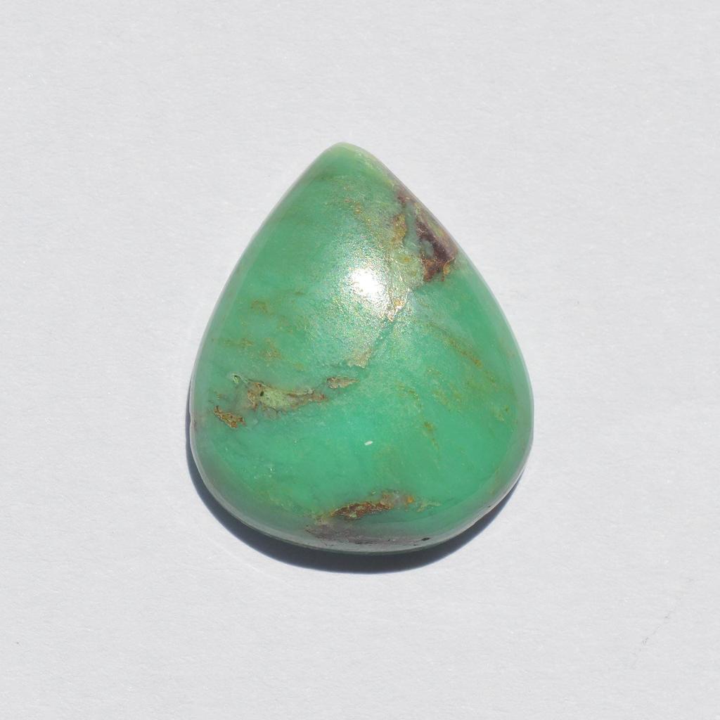 Natural Chrysoprase Gemstone Cabochon 14 Carats Size 21x17 MM Pear Shape, Jewelry Making Craft Supply