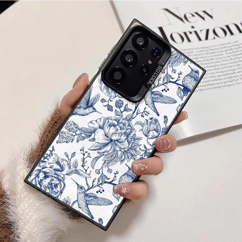 Blue And White Porcelain Pattern Shockproof Phone Case for Samsung Galaxy S26 Edge S25 Ultra S24 FE S23 Plus S21 Cover Anti Fall