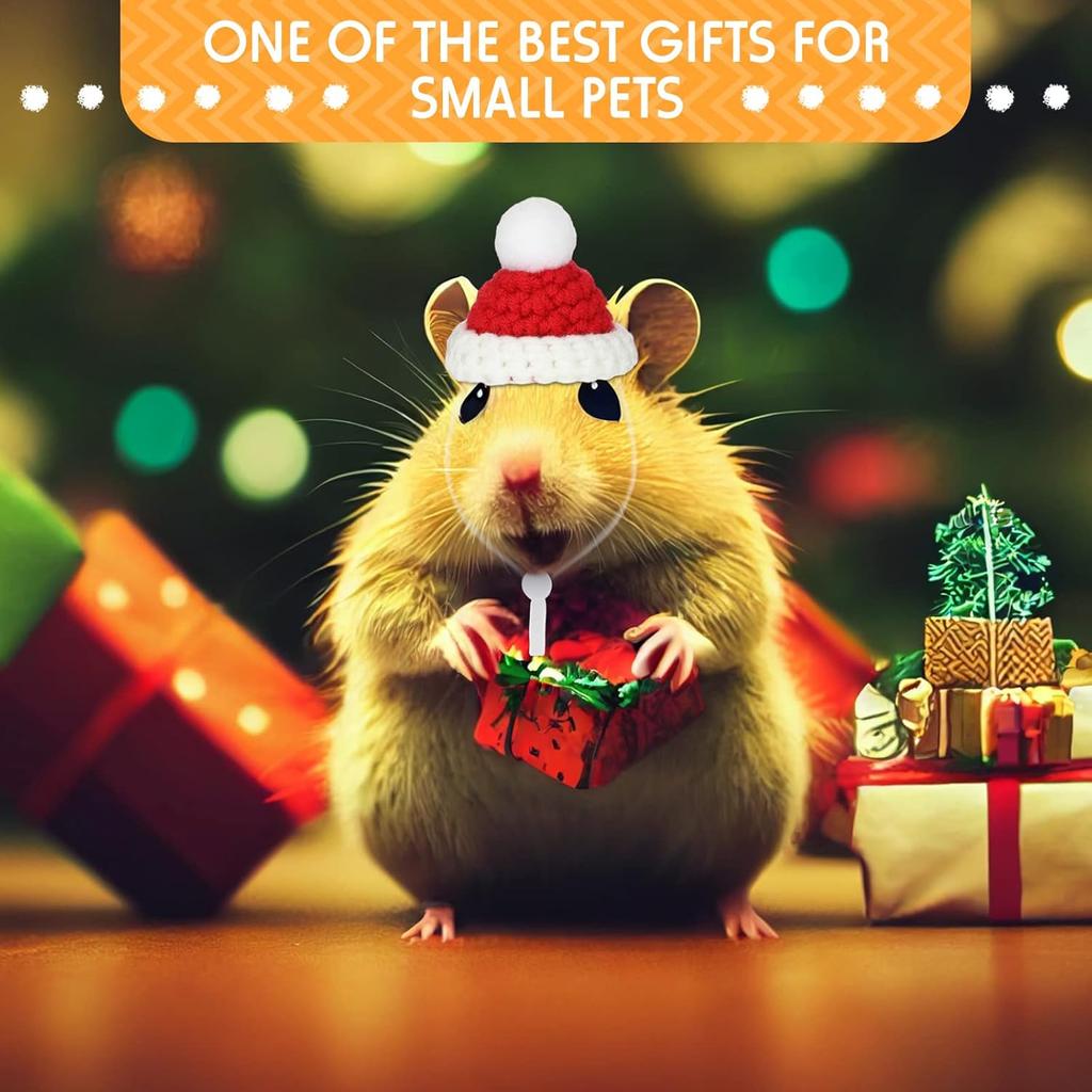 Silkfly 12 Pcs Hamster Hats Mini Hats for Snakes Small Animals Guinea Pig Hamster Clothes for Lizards Bearded Dragons Holiday Party Costume